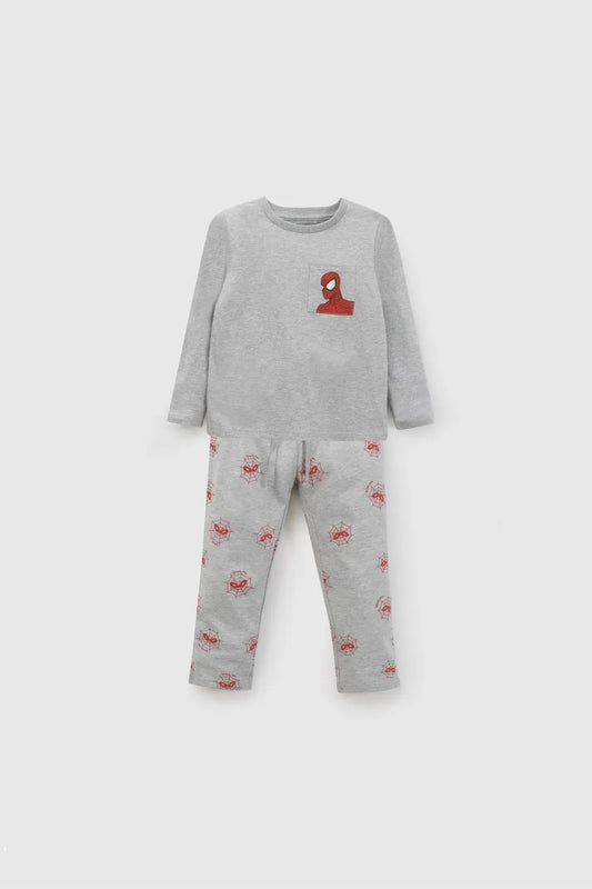 Pijama manga larga Marvel Spiderman niño gris