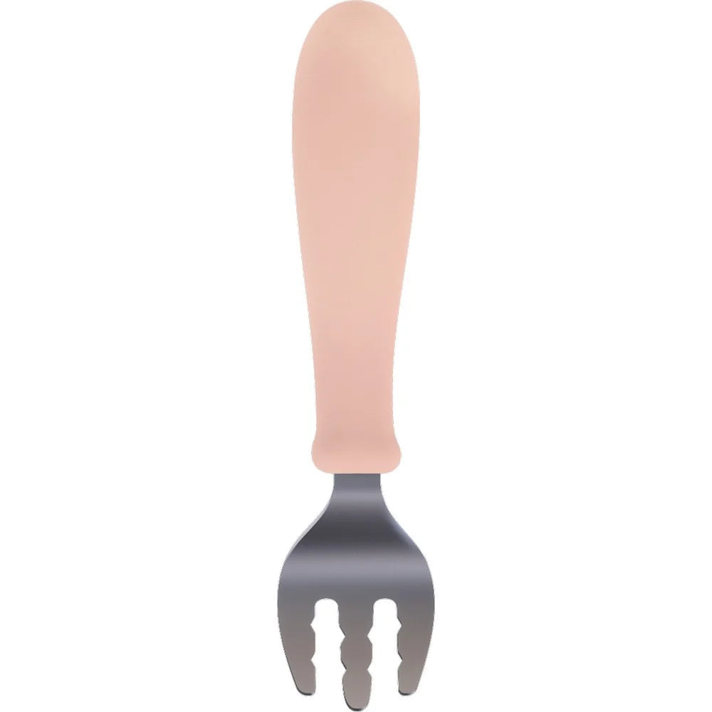 Set Cuchara + Tenedor Silicona y Acero Inox Giratorios