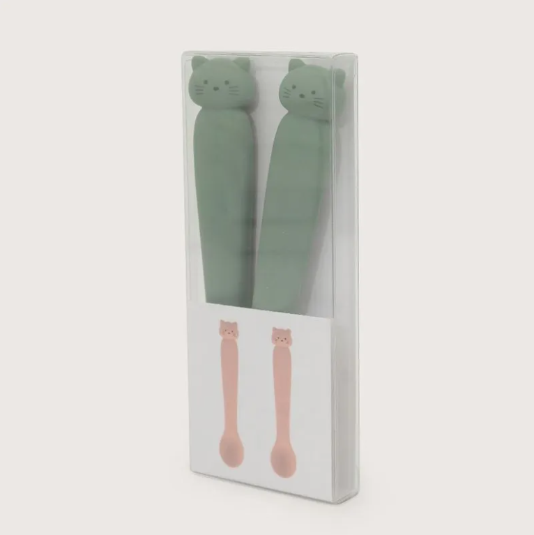 Set 2 Cucharas Gato Verde