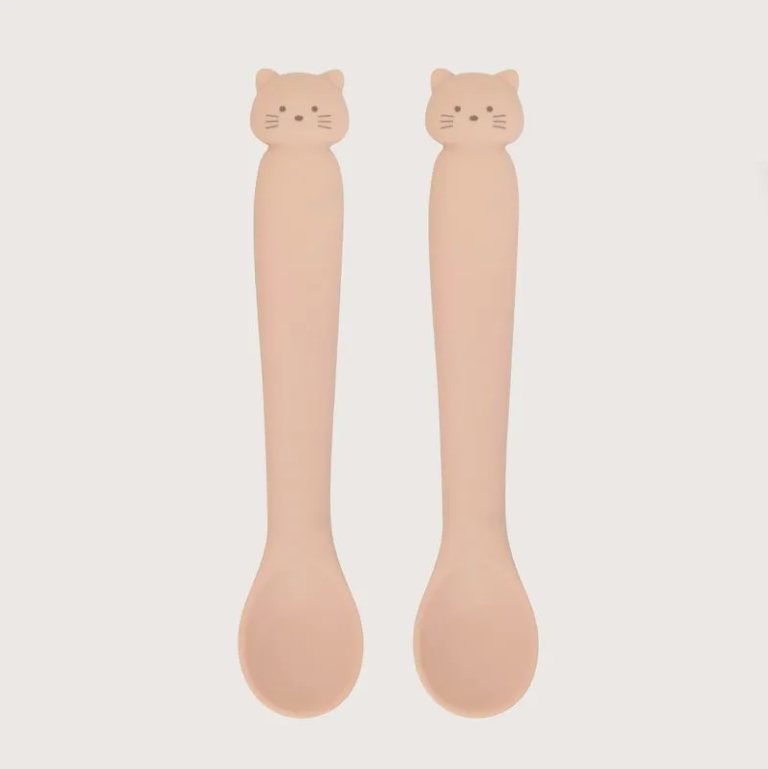 Set 2 Cucharas Gato Color Rosado