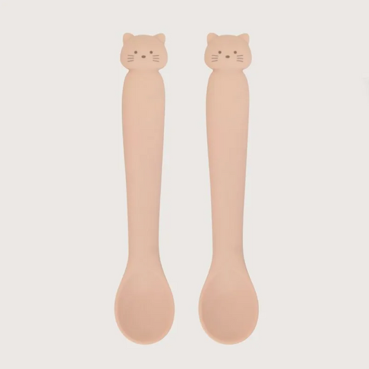 Set 2 Cucharas Gato Color Rosado