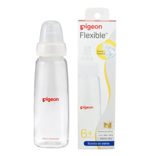 Mamadera Pigeon de Vidrio 240 ml Anticólica Boca Estándar
