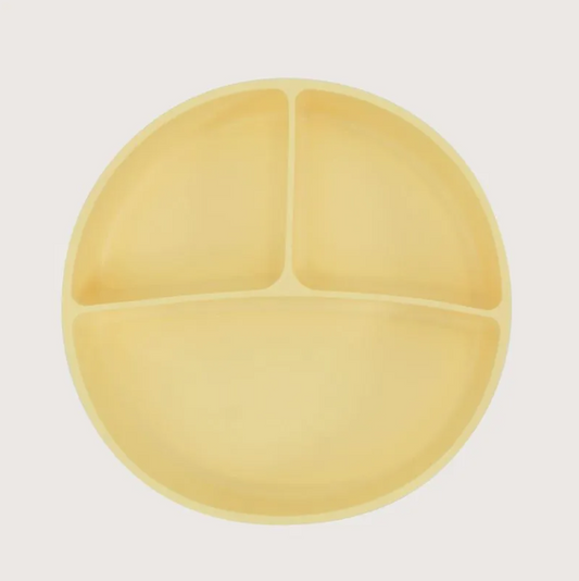 Plato dividido con base antideslizante amarillo