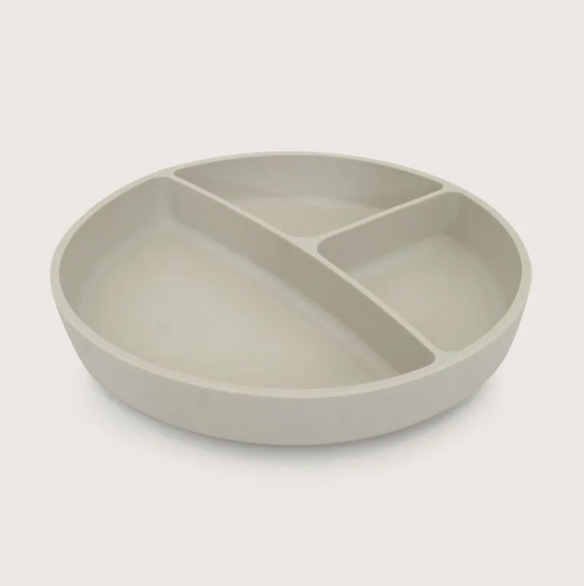 Plato Dividido con Base Antideslizante Gris
