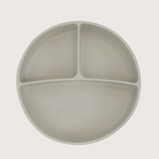 Plato Dividido con Base Antideslizante Gris