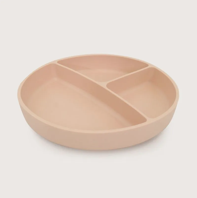 Plato Dividido con Base Antideslizante Rosado