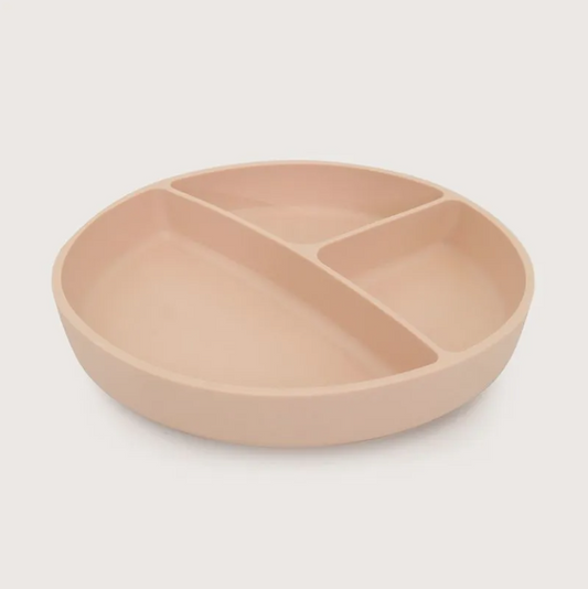 Plato Dividido con Base Antideslizante Rosado