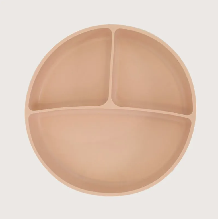 Plato Dividido con Base Antideslizante Rosado