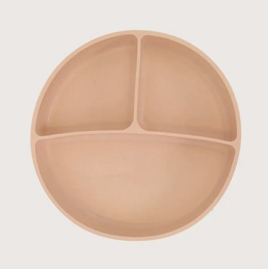 Plato Dividido con Base Antideslizante Rosado