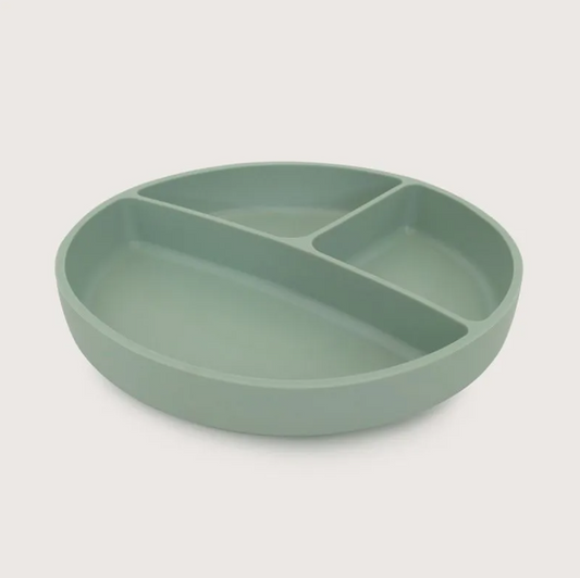 Plato Dividido con Base Antideslizante Verde