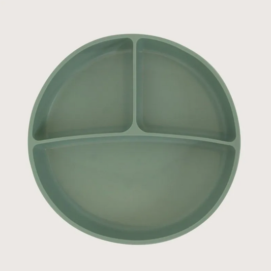 Plato Dividido con Base Antideslizante Verde