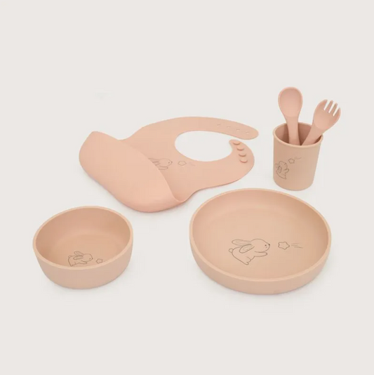 Set de Alimentación con Diseño Laser Rosado