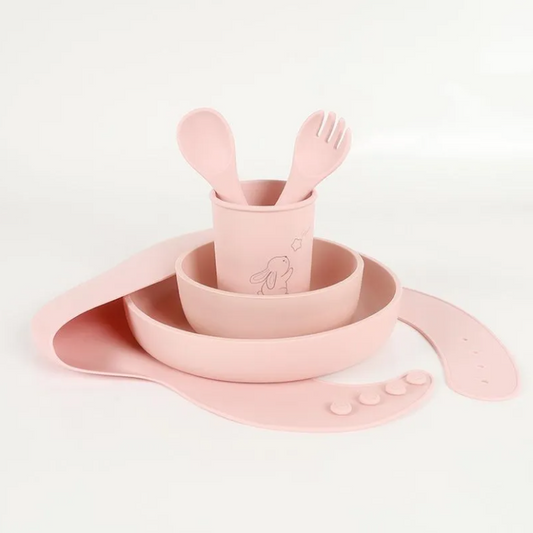 Set de Alimentación con Diseño Laser Rosado