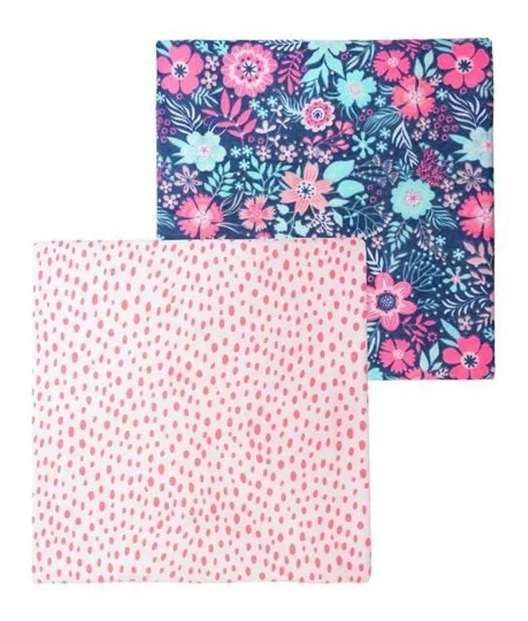Set 2 Mantitas Franela Bambino Animal Print - Bambino