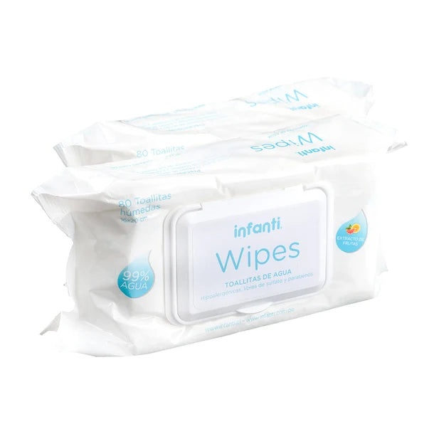 Toallas Húmedas de Agua Wipes 2x80 Infanti