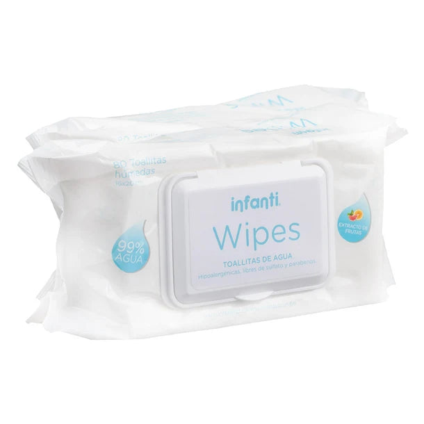 Toallas Húmedas de Agua Wipes 2x80 Infanti